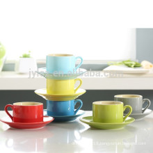 280cc colorful stoneware ceramic cup and saucer